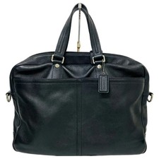 Coach Briefcase Business Bag Leather Black 39.5x27x8cm pre-owned