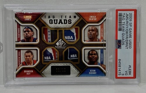 2009-10 UD SP GAME USED QUAD LOGOMAN LEBRON JAMES DURANT  HIGHEST GRADED🔥
