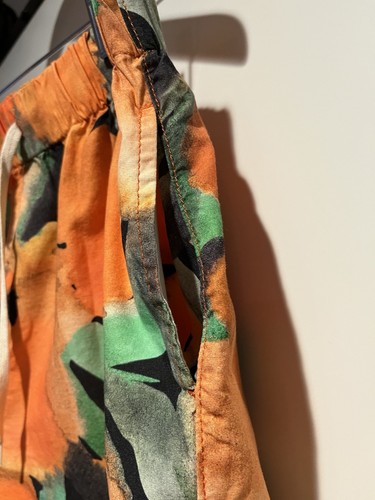 Topshop Abstract Print Drawstring Cotton Shorts in Orange - Size 12 - Afbeelding 4 van 8
