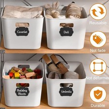 10x Storage Baskets Bin Labels PVC Basket Labels Clip on for Offices Baskets