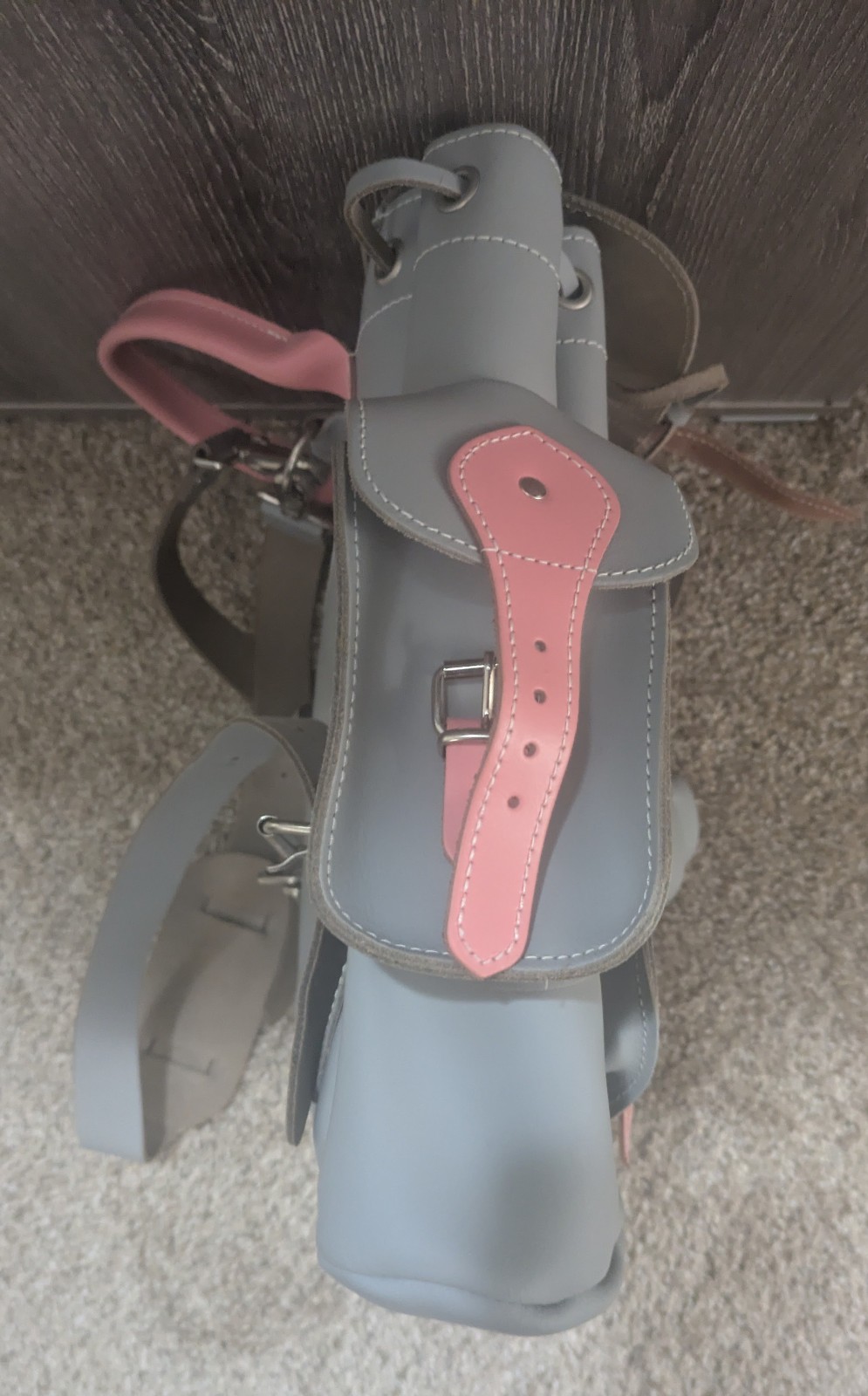 Backpack GRAFEA Gray with Pink straps - image 5