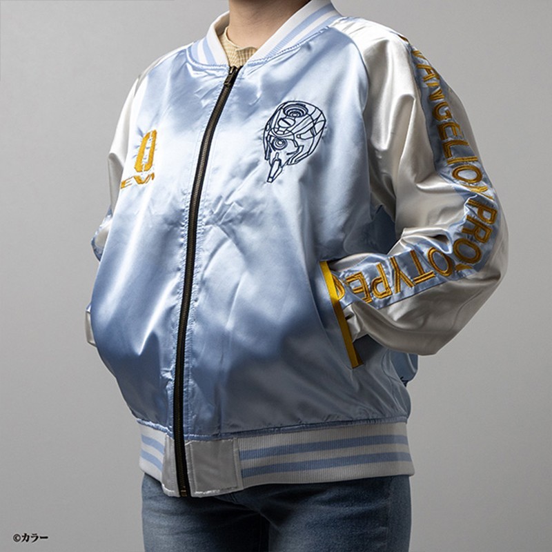 Eveの日グッズ　WHITE SYAKAJYAシャカジャン　Mサイズ Marushin Evangelion Rei Ayanami Sukajan Jacket EVA Anime 2025