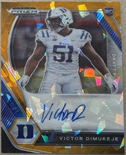 2021 Panini Prizm Draft Picks Orange Ice Victor Dimukeje #DPA-VDI Rookie Auto RC