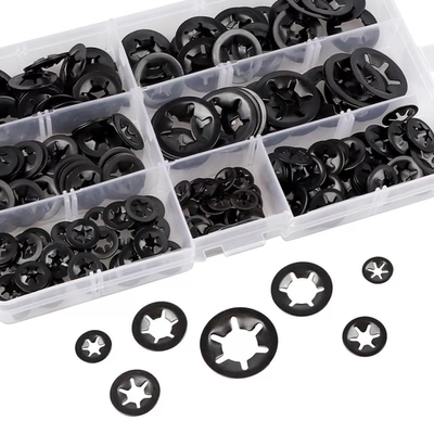 #ad 340pcs Internal Tooth Star Lock Push On Locking Washers Speed Clip Fastener Kit $11.95