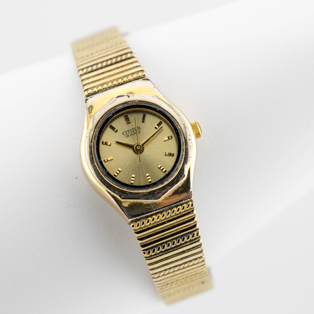 CITIZEN ゴールド ラジオコントロール置時計 CITIZEN 6081-KO6614 CK Three-Hand Quartz Analog Women's Watch New