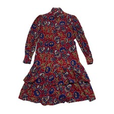Vintage Laura Ashley Corduroy Puff Sleeve Paisley Dress Size 10
