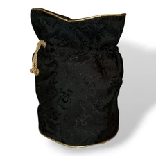 Black & Gold Drawstring Bag