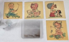 Vintage Crofton Decorative Wall Plaques Dolly Toy Co. 1960 set 4 709 708 N1