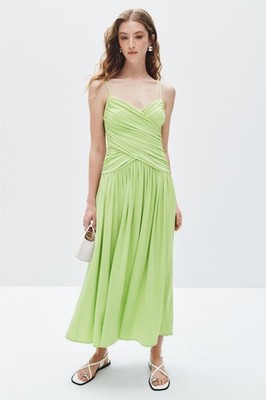 Rossetta Getty Sweetheart Ruched Dress Size S