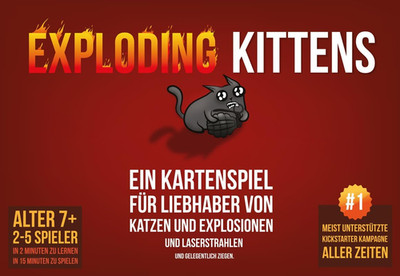 Exploding Kittens Grundspiel Kartenspiel, 2-5 Spieler Ab 7+ Jahr 15+ Min Deutsch