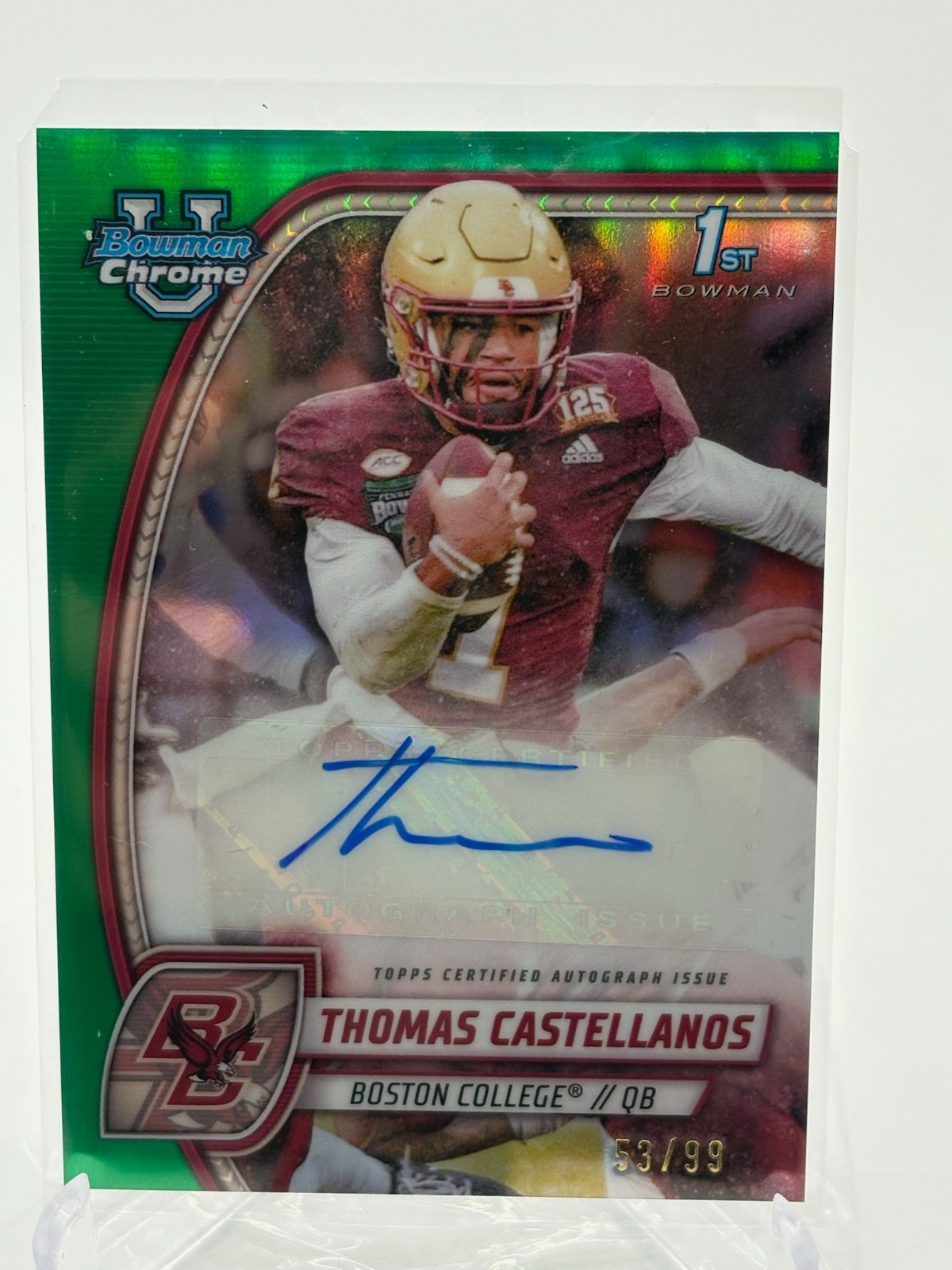 Thomas Castellanos 2024 Bowman Chrome U Auto Green Refractor #/99