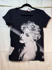 Madonna Boy Toy Women T-Shirt Face Rock Black Screen Print Sz 4 Small Divided