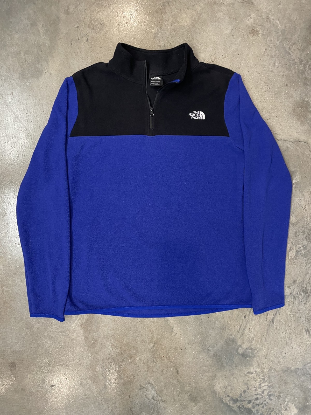 North Face Fleece 1/4 Zip Women L Blue Black Colorblock Jacket Outdoor Hiking thumbnail 5