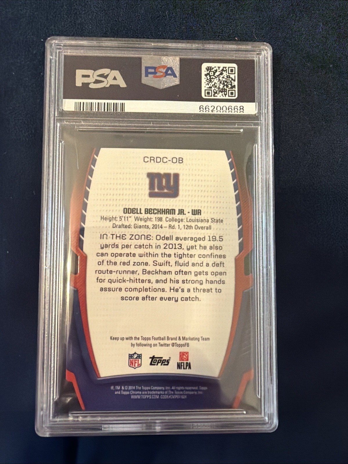 2014 Topps Chrome - Rookie Die-Cuts Odell Beckham Jr. #CRDC-OB Refractor (RC) view 2