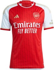 adidas Men's Soccer Arsenal 23/24 Home Jersey - Large, Better Scarlet / White 