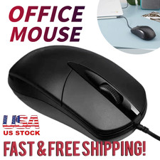 USB 2.0 Optical Wired Scroll Wheel Mouse PC Laptop Notebook Desktop Black Mice