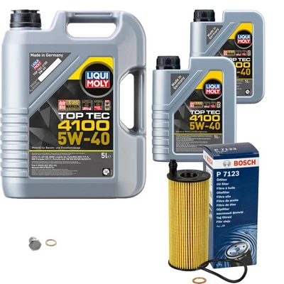 BOSCH, LIQUI MOLY BOSCH Ölfilter 7L Liqui Moly Top Tec 4100 5W-40 für BMW MINI X3 xDrive20d