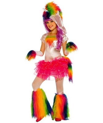 RUBIES FLIRTY N FLUFFY RAINBOW UNICORN COSTUME SM (SIZE 6-10) ADULT