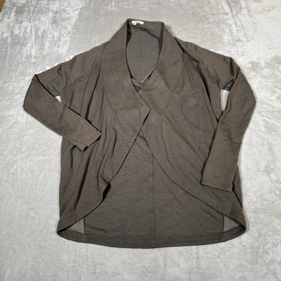 Cárdigan Helmut Lang para mujer pequeño marrón mezcla de lana frente abierto suéter Foto 2 de 4