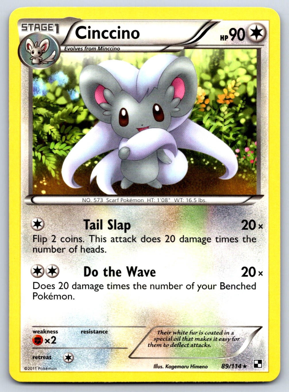 Cinccino - Black and White 89/114 Pokemon Card LP