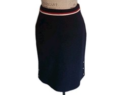 Thom Browne Italian 42-US 6 Wool Boucle Skirt Silk Lined Gold Buttons Nautical