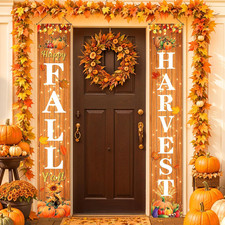 Happy Fall Y'all Porch Banner Signs, Happy Fall Harvest Party Decorations Porch