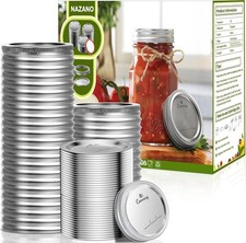 72 Pcs 70mm Rust-Proof Regular Mouth Mason Jar Lids and Rings, Canning Lids with