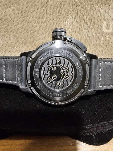 U-Boat Sommerso Diver Automatic 46mm Watch Black Dial 300m Box Extra Band - Picture 6 of 12