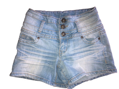 BLUE ASPHALT Women's Light Blue Denim High Waisted Shorts Sz. 0