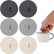 6 PCS Silicone Cup Covers Lids Reusable Coffee Tea Mug Anti-Dust Seal Lids