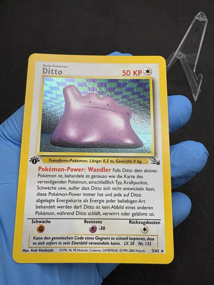Pokémon Karte Ditto | 3/62 | 1.Edition | Deutsch | Fossil Set | NM - Bild 4 von 4