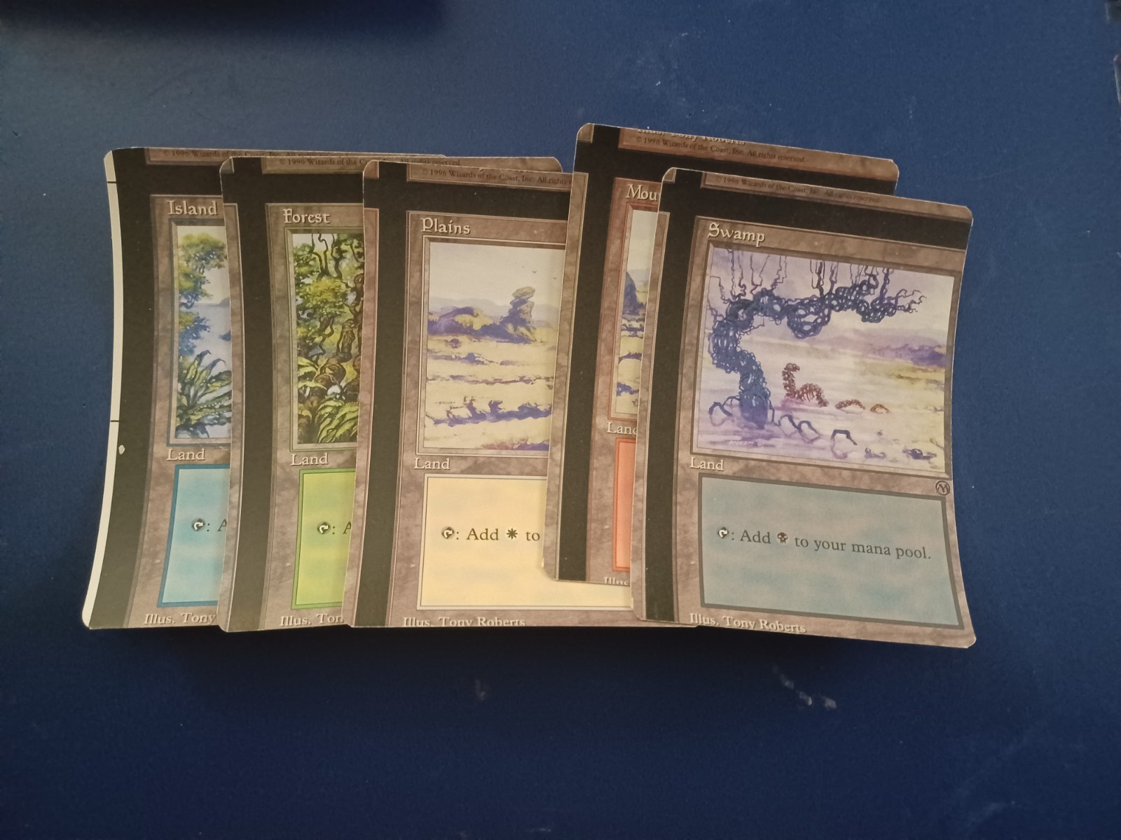 NFC miscut 1996 Arena Basics - Island, Swamp, Forest, Mountain, Plains MTG Magic