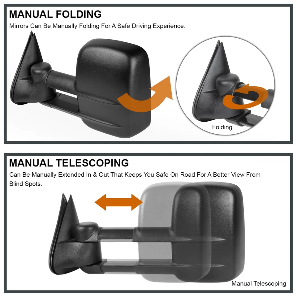 Fits 1999-2002 Chevy Silverado GMC Sierra 1500 2500 Power Heated Towing Mirrors Foto 4 de 4