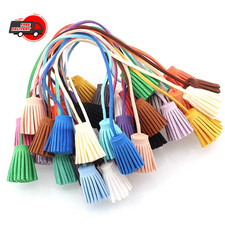 2Pcs Double Suede Leather Tassel Keychain Pendant DIY Jewelry Craft Accessory 2x