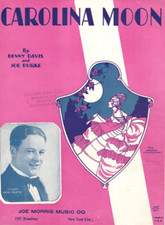 CAROLINA MOON Music Sheet-1928-DAVIS/BURKE-AUSTIN-LEFF Pretty Girl/Lady/Woman