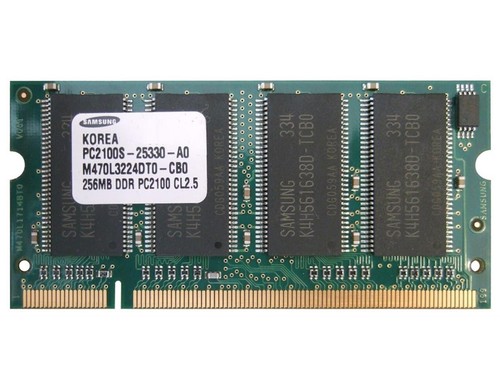 256mb DDR Laptop Memory SODIMM PC-2100 266mHz RAM Samsung M470L322DT0-CB0 Double - Picture 3 of 3