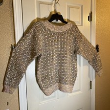 Vintage Partners By Mervyn s Women M MEDIUM Sweater Knit Geometric Pullover Fun