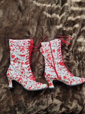 Funtasma Blood Splatter Boots Size 8/9 Please See Description - Main Image