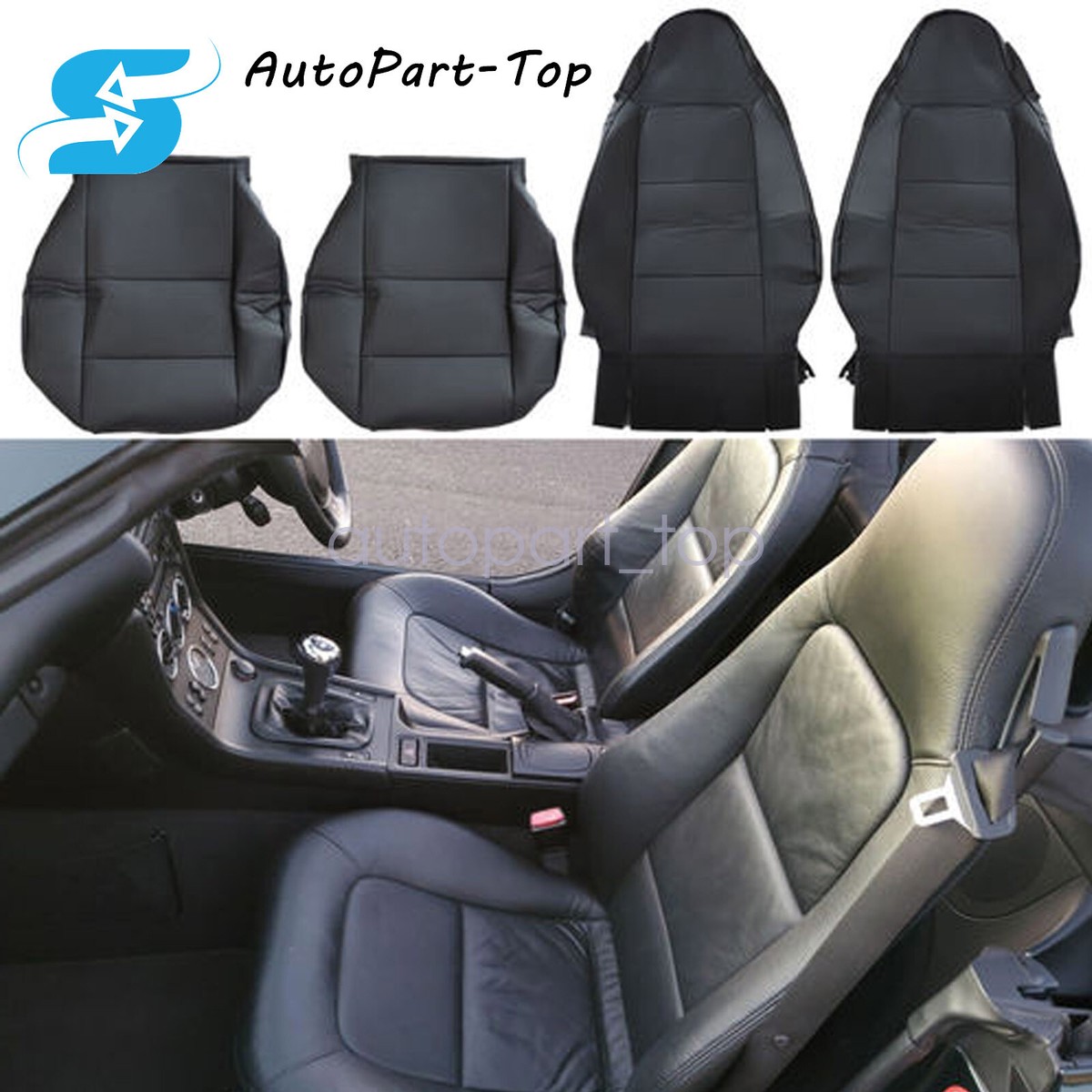 1996-01 02 For BMW Z3 Driver & Passenger Leather Seat Covers Full