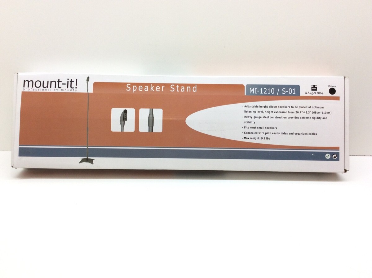 Mount-it Adjustable Speaker Stand MI-1210 S-01 Black Set of 2 | eBay