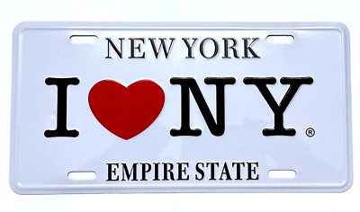 ''I Love NY'' License Plate - Embossed 6x12 Inch, New York City Souvenir & Gift