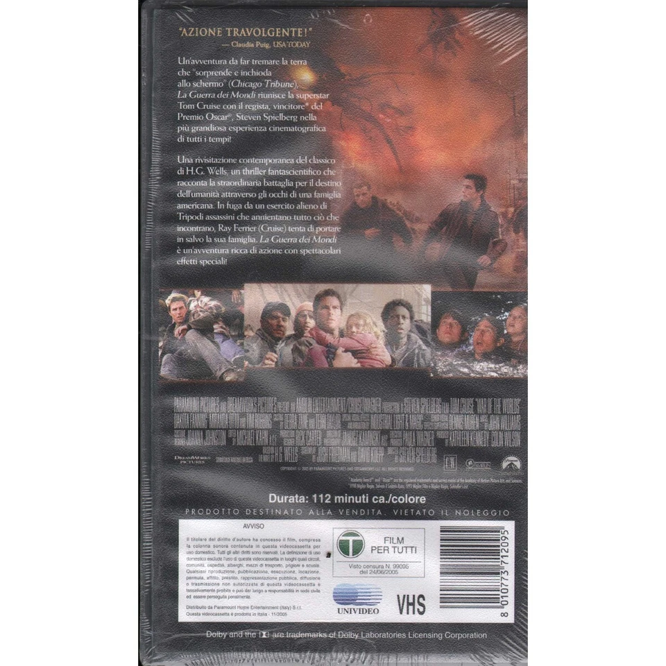 La Guerra De Los Mundos VHS Steven Spielberg Univideo - PVS71209 Sellado - Imagen 2 de 2