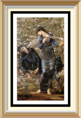 Original c1975 Pre-Raffaelite Art Edward Burne-Jones BEGUILING MERLIN Wizard
