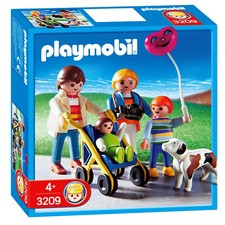 Playmobil 3209 - Famille avec poussette - Neuf, scellé (boîte légèrement abîmée)