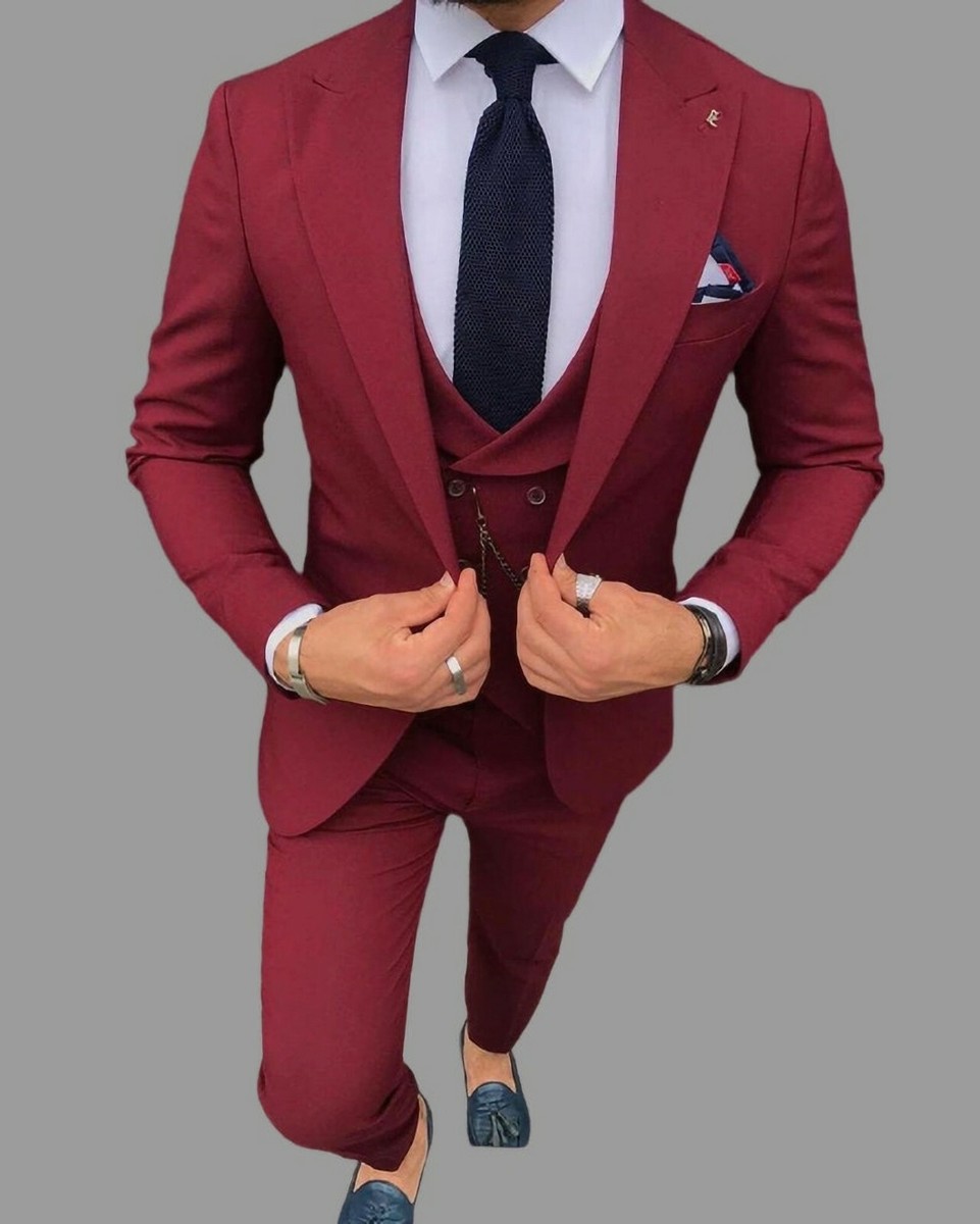 Ellis Spanish Red Stretch Suit | SARTORO