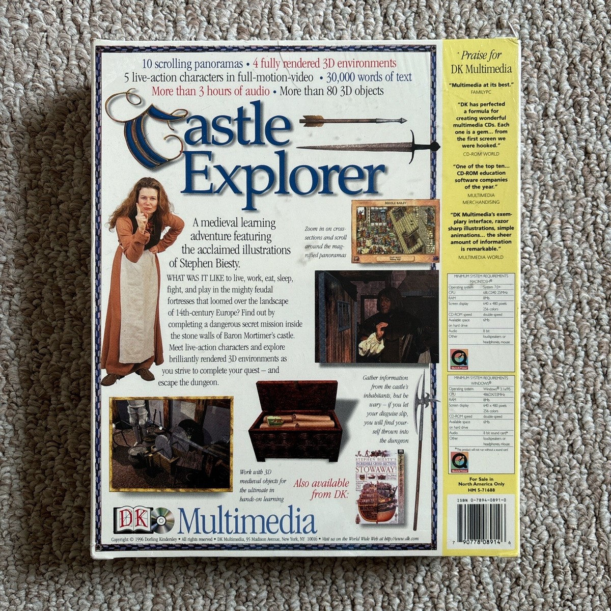 1997 DK Castle Explorer CD-ROM For Windows & Mac Factory Sealed
