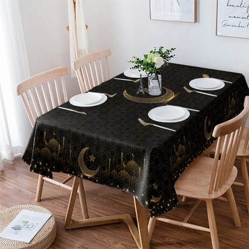 Eid Decor Tablecloth Ramadan Party Placemat Tablecloth Home Festival Table Decor - Afbeelding 7 van 14