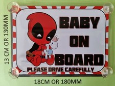Superheroes Deadpool baby On Board Car Laminated Sign