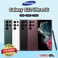NEW SAMSUNG GALAXY S22 ULTRA 5G 128/256/512GB UNLOCKED 2 YR WTY ALL Color Memory