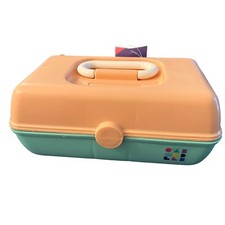 Caboodles On-The-Go Girl Pretty In Petite Peach & Mint Green Retro Made In USA